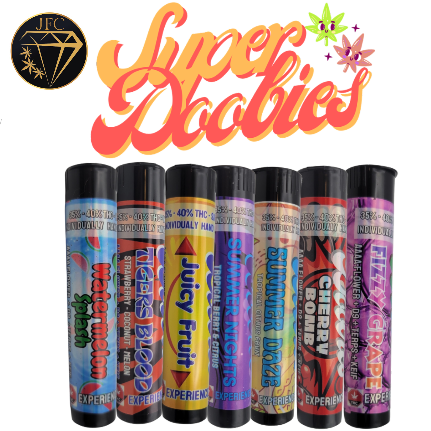 SUPER DOOBIES - INFUSED PRE-ROLLS - 2 X 0.6G - 35-45% THC