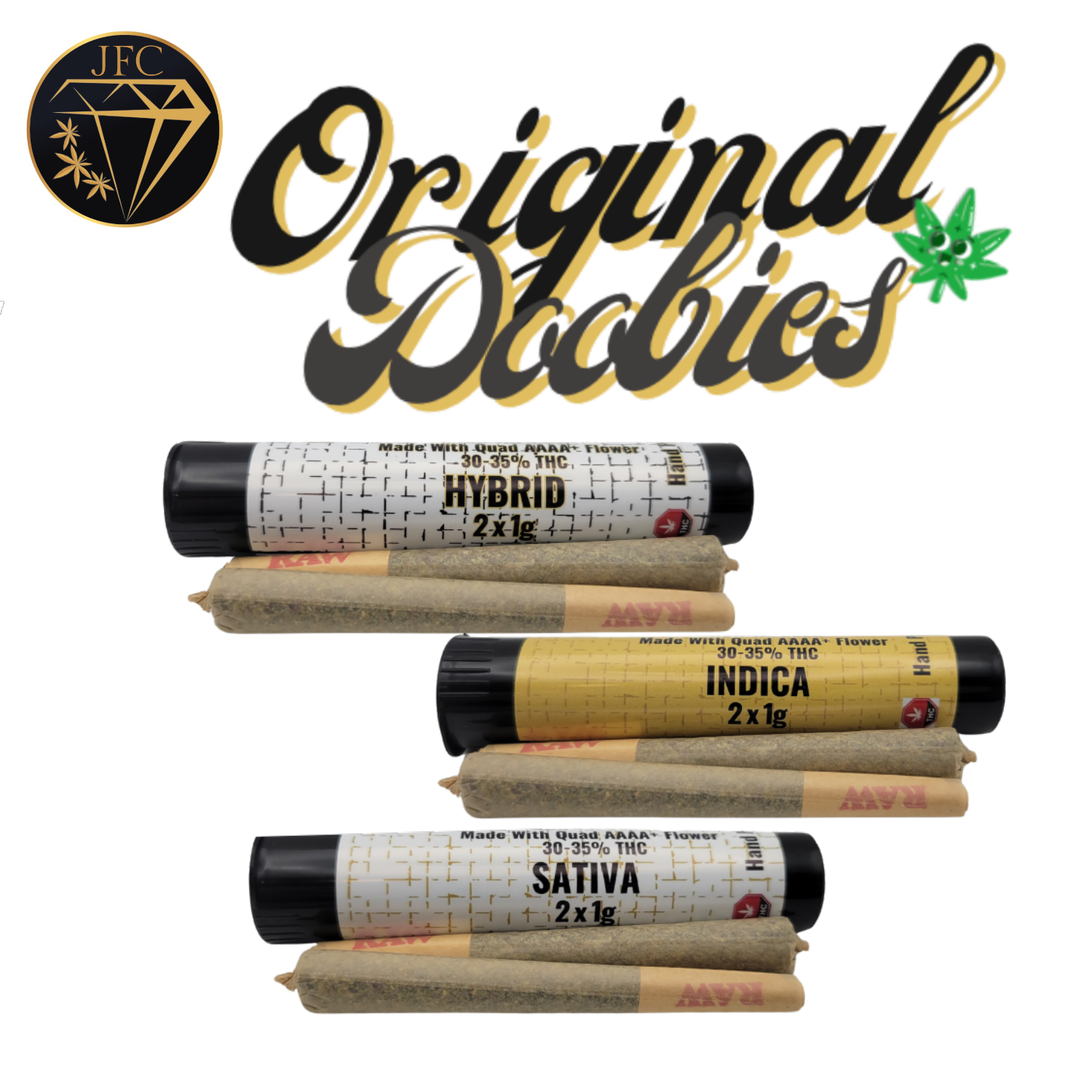ORIGINAL DOOBIES PRE-ROLLS Non Infused 2×1g